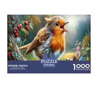 Robin Jigsaw Puzzles Puzzles for Adults Kids. 1000 Piece Tree Branch Impossible Challenge Toy Home Decoration for Gifts 38x26cm/1000pcs