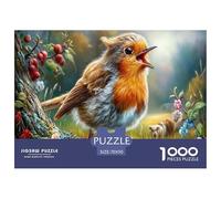Robin Jigsaw Puzzles Puzzles for Adults Kids. 1000 Piece Tree Branch Whimsical Challenge Toy Home Decoration for Gifts 70x50cm/1000pcs