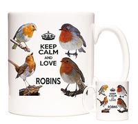 Robin Keep Calm Love Robins Gift Mug - Garden Bird Coffee Mug