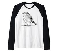 Robin Line Art Birdwatcher Raglan Baseball Tee