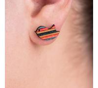 Robin Little Bird Recycled Skateboard Stud Earrings