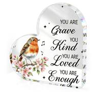 Robin Memorial Gifts, Robin Acrylic Keepsake Gifts, Robin Positive Encouragement Gift for Women Men, You Are Brave Acrylic Plaque, Motivational Desk Decorations for Home Bathroom and Bedroom