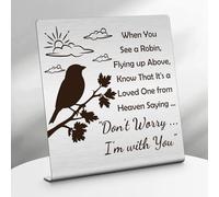 Robin Memorial Gifts Sympathy Memorial Gift Desk Decorations Sign Bereavement Gifts Condolence Remembrance Gifts for Loss of Mum Dad Husband Grandma Friend Home Office Desk Decor