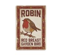 Robin Red Breast Garden Bird Metal Tin Sign