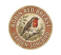 Robin Red Breast Garden Songbird Metal Tin Sign