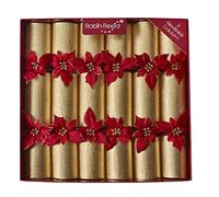 Robin Reed 6 x 12 Glitter Poinsettia Christmas Crackers