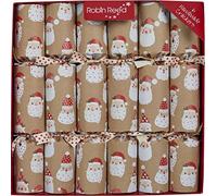 Robin Reed 6 x 12 inch (30cm) Handmade Christmas Crackers - KRAFT SANTA - 62134