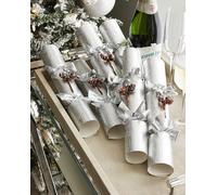 Robin Reed 6 X 12 Luxury English Christmas Crackers From Silver Decadence foil with pine cone trims - 6078, Gold