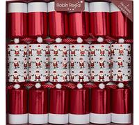 Robin Reed 6 x 13 (33cm) Racing Santa with foil Christmas Crackers - Handmade 1802