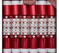 Robin Reed 6 x 13 inch (33cm) Racing Santa with foil Christmas Crackers - Handmade