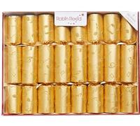Robin Reed 8 x 10 inch Handmade Musical Christmas Crackers Gold with Glitter Music notes - with musical whistles (51288)