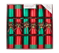 Robin Reed Set of 6 Ring O Bells Christmas Crackers in Red and Green