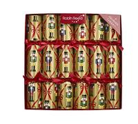 Robin Reed Set of 6 Vintage Nutcracker Christmas Crackers in Gold