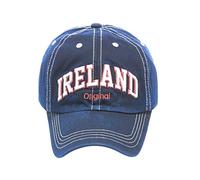 Robin Ruth Dark Blue Baseball Cap with Beige/Red Ireland Text, with Adjustable Strap, Dark Blue, One size