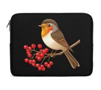 Robin Sitting on Mistletoe Tree Branch Laptop Case Sleeve Bag 13inch Durable Shockproof Protective Computer Carrying Cover Briefcase