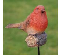 Robin Sitting On Stake Garden Decoration