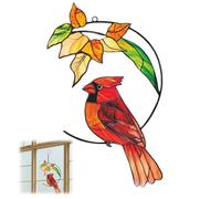 Robin Sun Catcher for Windows,Stained Stainless Steel Hanging Ornament,Outdoor Garden Decor,Bird Ornament,Gardening Gifts for Women,Mom,Bird Lovers,Nature Enthusiasts