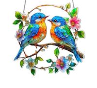 Robin Suncatcher for Windows Hanging Stained Sun Catchers for Windows Decorations, Robin Garden Ornaments Outdoor, Ideal for Home Wall Outdoor Decor and Robin Gifts