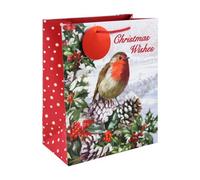 Robin Traditional Scene Christmas Large Gift Bag
