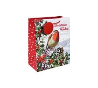 Robin Traditional Scene Christmas Medium Gift Bag