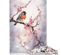 Robin Watercolor Puzzle for Adults 500 Pieces Puzzle Jigsaws for Adults Home Decoration Puzzle Toys 500pcs (52x38cm)