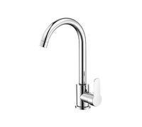 Robinet de Bassin doré brossé Baillé Robinet d'évier de pulvérisation à poignée à poignée de Pull-Out Robinet de comptoir monté sur Le Plafond à Eau Chaude et à Eau Froide (Chrome Short)