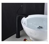Robinet de Bassin doré brossé Baillé Robinet d'évier de pulvérisation à poignée à poignée de Pull-Out Robinet de comptoir monté sur Le Plafond à Eau Chaude et à Eau Froide (Chrome Short)