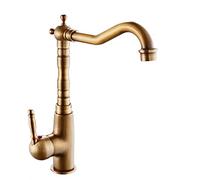 Robinet de Cuisine en Laiton Antique, Robinet de Cuisine à Manche Unique, Robinet de lavabo en Laiton Vintage, Robinet d'évier de Cuisine rétro, robinets de Salle de Bain Pour lavabo 1 Trou,