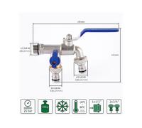 Robinet De Jardin, Robinet Double Sortie 1 / 2, Laiton, Rsistant La Rouille Et Au Gel, Avec 2 Sorties 3 / 4, 1 Sangle Tanche Avec Tambour, Double Con