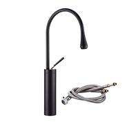 Robinet de Salle de Bain en Laiton Image à Trous Single Tapis d'alimentation en Eau 360 degrés Rotation Rotation Robinet High Mixer Tap Single Handle -Black-B: 45x21x5cm (Couleur: Or, Taille: b: