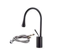 Robinet de Salle de Bain en Laiton Image à Trous Single Tapis d'alimentation en Eau 360 degrés Rotation Rotation Robinet High Mixer Tap Single Handle -Black-B: 45x21x5cm (Couleur: Or, Taille: b:
