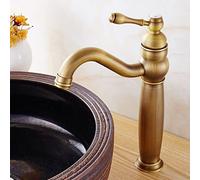 Robinet de Salle de Bain Vintage, 360 Spout pivotant en Laiton Antique, mélangeur Chaud Chaud vanité Vintage, Robe de lavabo de Salle de Bain à Une Seule poignée 1 Trou, Robinet Court (Haut)