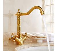 Robinet de Salle de Bain Vintage Antique, Robinet de lavabo de Salle de Bain pivotant à 360 degrés, mélangeur Chaud à Froid
