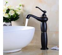 Robinet de Salle de Bain Vintage, Robinet de vanité de Salle de Bain en Laiton Antique, Robinet de Robinet à lavabo Chaud Froid, Robinet de Salle de Bain à Une Seule Manche, robinets Noirs A Vintage