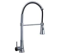 Robinet d'évier de Cuisine avec pulvérisateur Pull Down Commercial 3 en 1 Arc à Arc à Double Mode Spout Spring Fauce de Cuisine en Laiton Massif en Laiton Chrome à Manche de Cuisine à Handle