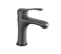 Robinet Noir lavabo de Salle de Bain Noir Robinet de Salle de Bain Noir Robinet Noir Robinet Salle de Bain Gris foncé laitement Robinet de Salle de Bain 1 Trou Chaud Froid Robinet, Gris foncé a