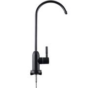 Robinets de Cuisine Robinet de Filtre à Eau, Robinet D'eau Potable à col de Cygne Noir Robinet de Cuisine en Acier Inoxydable