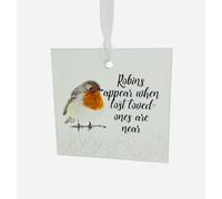 Robins Appear When Lost Loved Ones Are Near Square Glass Ornament