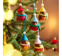 Robins | Hanging Felt Christmas Tree Decorations | Set of 5 | Fair Trade