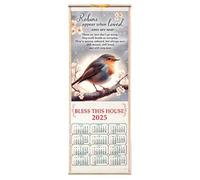 Robins Near You Verse Calendar 2025 Blessings Scroll Christmas New Year gift Tag Gift Box Catholic Christian Calendar 2025