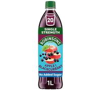 Robinso Squash 1L Variety Pack - Assorted Fruit Flavours, No Added Sugar, Concentrated Cordial Drink (Robinsons Apple & Blackcurrant No Added Sugar Squash 1L)