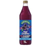 Robinso Squash 1L Variety Pack - Assorted Fruit Flavours, No Added Sugar, Concentrated Cordial Drink (Robinsons Fruit Creations Blackberry & Blueberry Squash 1L)