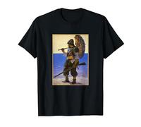 Robinson Crusoe Illustrative Portrait (1920) T-Shirt, Men, Black, X-Large