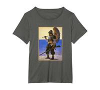 Robinson Crusoe Illustrative Portrait (1920) T-Shirt, Women's Plus, Asphalt Grey, 5X