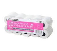Robinson Young Large Thermal Chip & Pin Rolls, 57mm x 36mm, Credit Card Machine Receipt Rolls, Pack of 10 Rolls