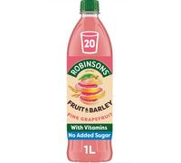 Robinsons Fruit and Barley - Real Fruit Squash, Low Calorie - Pink Grapefruit - 1 Litre, 20 Servings