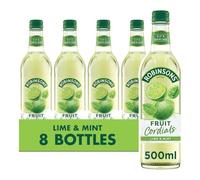 Robinsons Fruit Cordial, Mint, Crushed Lime Mint, 500ml pack of 8