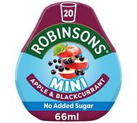Robinsons Mini, No Added Sugar, Low Calorie, Apple and Blackcurrant, Makes 20 Drinks Per Pack, 66 ml