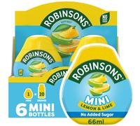 Robinsons Mini - No Added Sugar - Low Calorie - Lemon and Lime - Makes 20 Drinks Per Pack, 6 x 66 ml Packs
