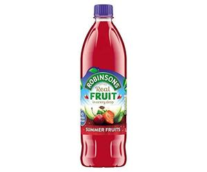 Robinsons No Added Sugar Fruit Juice Cordial Squash Range 1L (Summer Fruits, 6 Bottles)